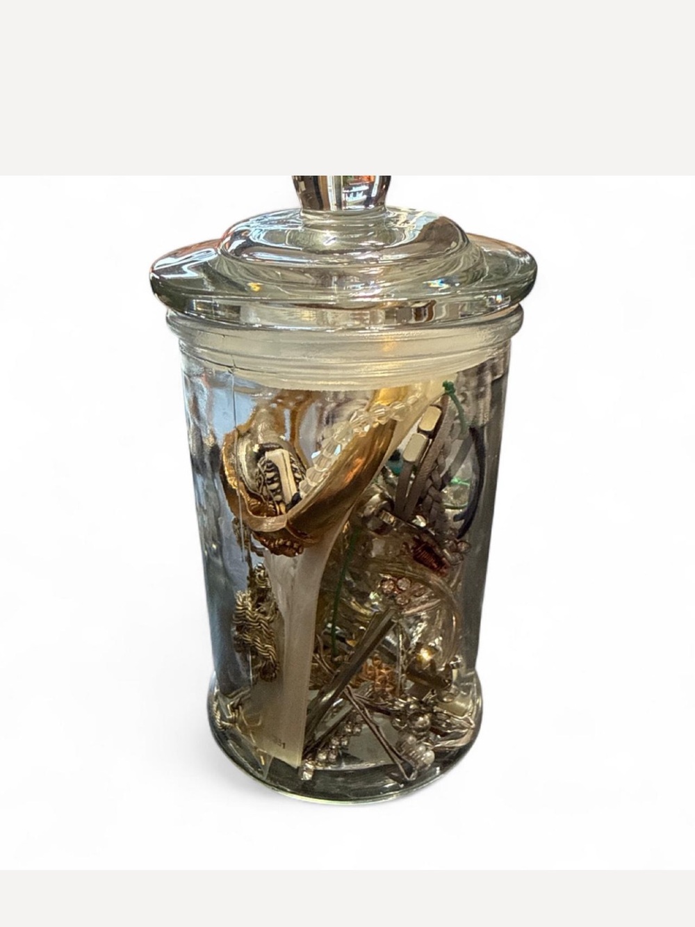 Jar filled with random accessories